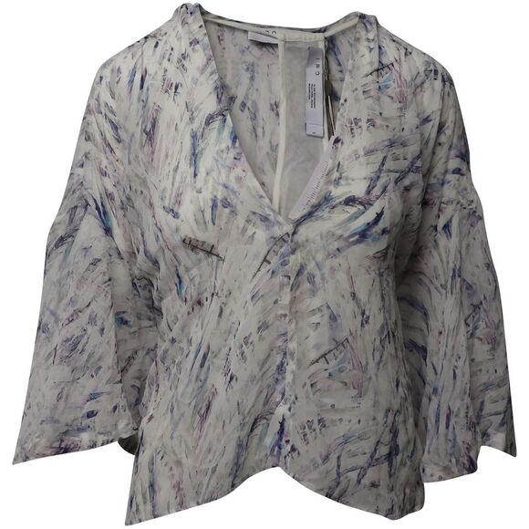 Iro Justie V-neck Top in White Silk